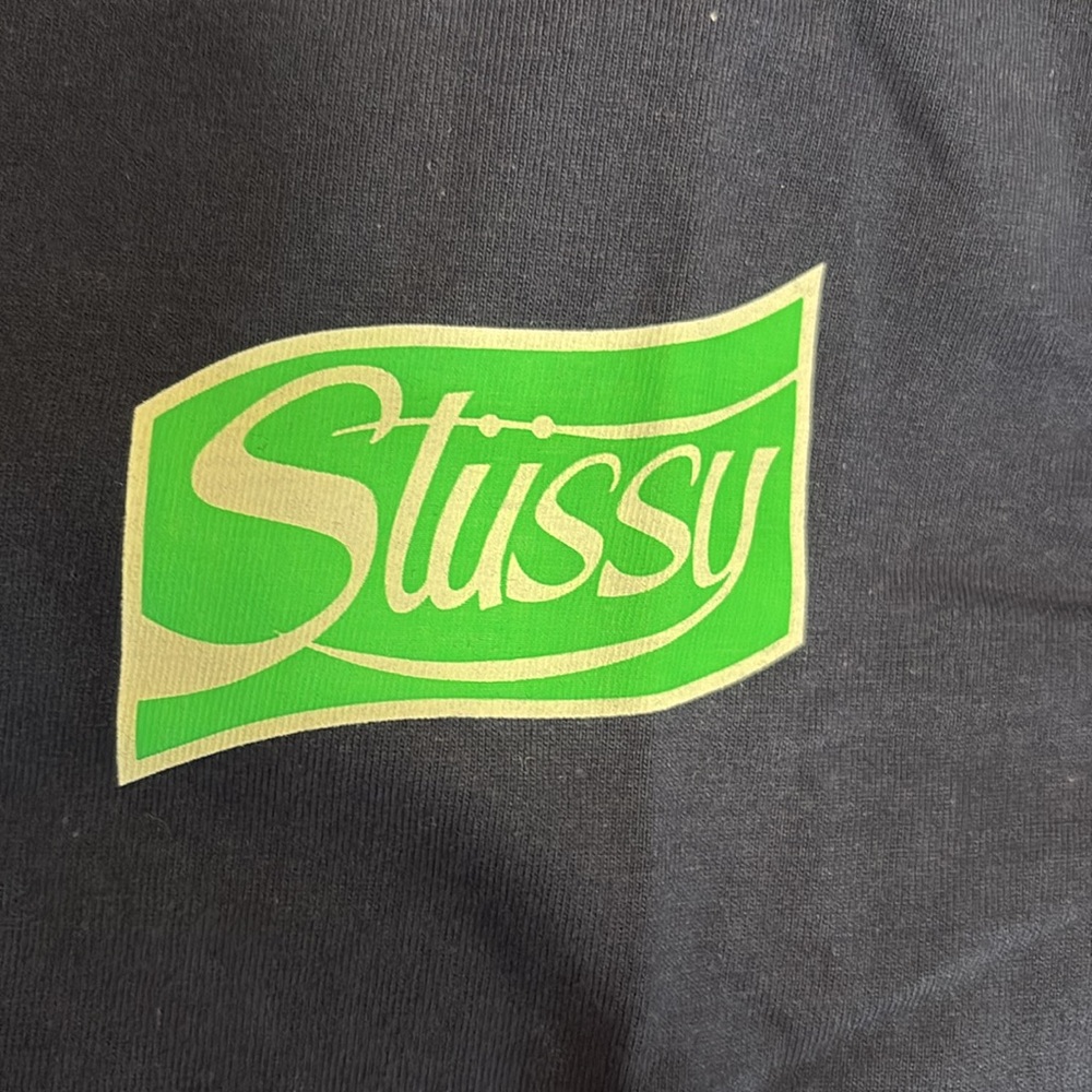 Sale Super rare Stussy Navy soda can Tee with Green Graphic size medium new - Picture 2 of 12